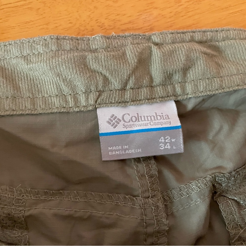 Columbia Pants Mens 42”x34” Beige Nylon Kestrel Trail Convertible Cargo Pockets - Picture 4 of 5